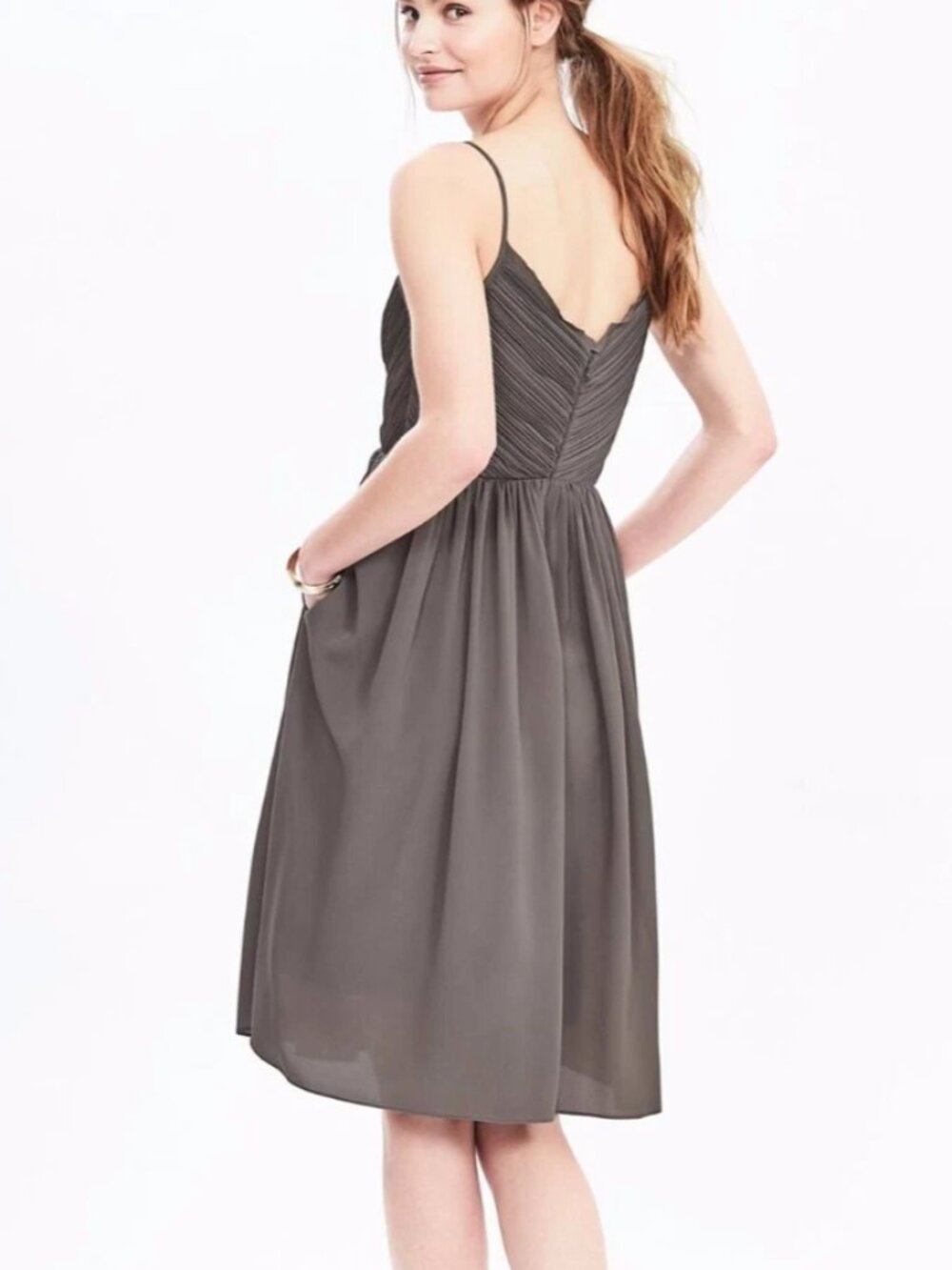 Banana Republic Midi Sleeveless Dress 6 Black NWT